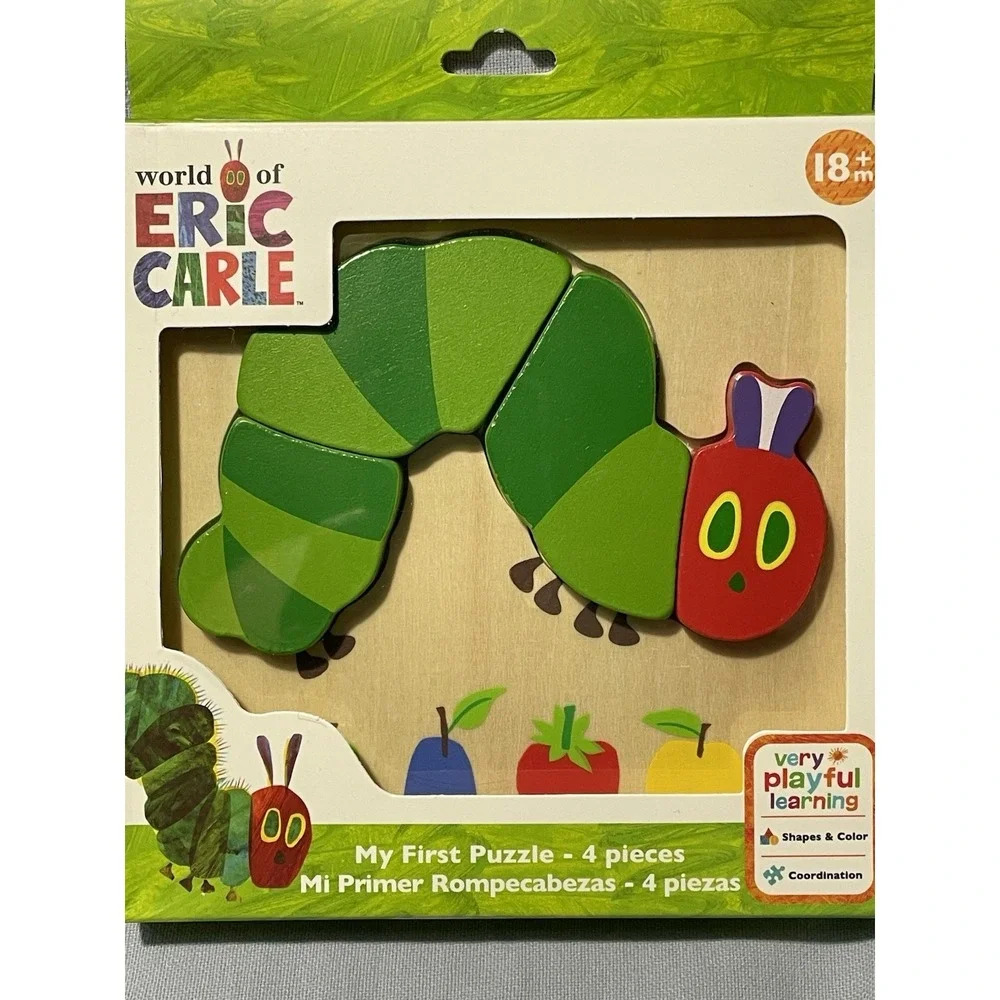 NEW Eric Carle The Very Hungry Caterpillar Wooden 4 Piece 